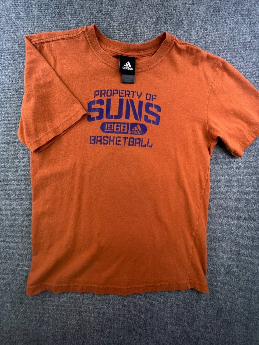Adidas Boy’s XL 18-20 T Shirt Phoenix Suns Basketball 1968 Short Sleeve Cotton